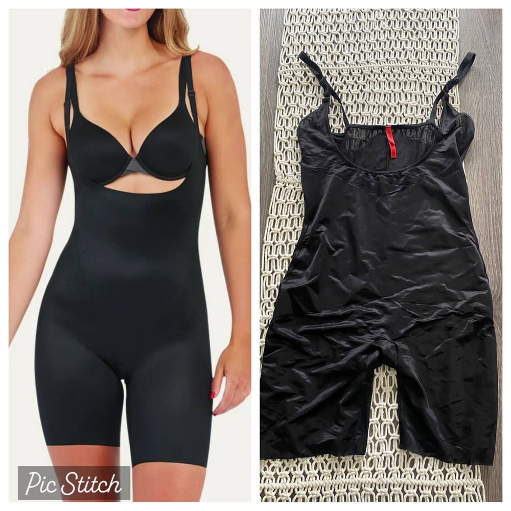 Spanx open bust mid thigh invisible bodysuit